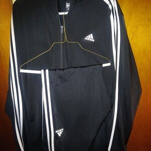 adidas Black And Blue Joggers with White Stripes